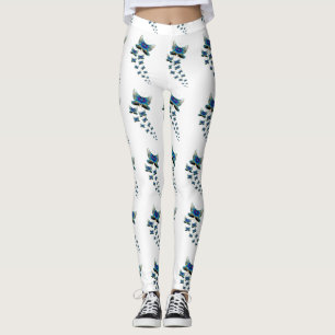 Vlinderparade Leggings Levendig Blauw Vlucht
