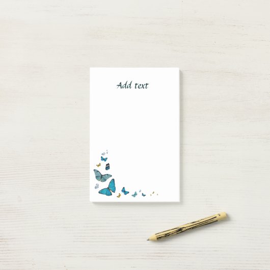 Vlinderparade, mooi sjabloonontwerp post-it® notes (Op bureau)