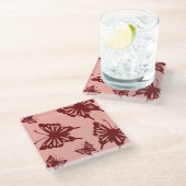 vlinderpatroon 2 glazen onderzetter (Schuin)