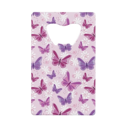 vlinderpatroon 3 creditkaart flessenopener (Voorkant)