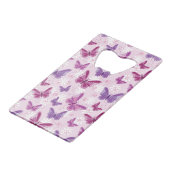 vlinderpatroon 3 creditkaart flessenopener (Achterkant Gekanteld)