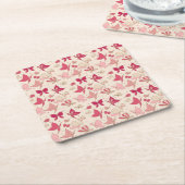 vlinderpatroon 3 kartonnen onderzetters (Schuin)