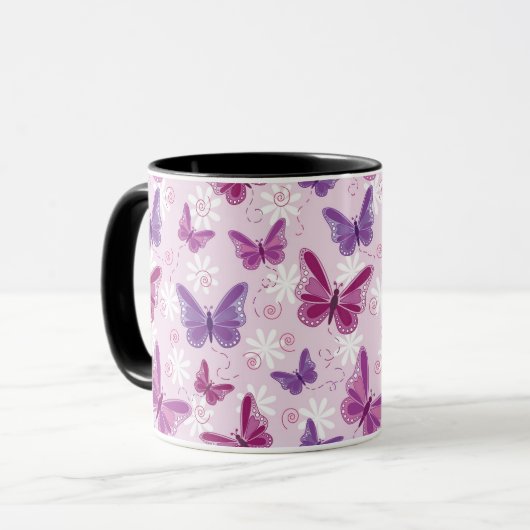 vlinderpatroon 3 mok (Voorkant links)