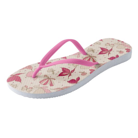 vlinderpatroon 3 teenslippers (Schuin)