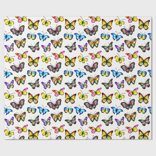 vlinderpatroon cadeaupapier (Vlak)