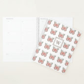 Vlinderpatroon Eenvoudig Roze Monogram Planner (Display)