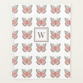 Vlinderpatroon Eenvoudig Roze Monogram Planner (Voorkant)
