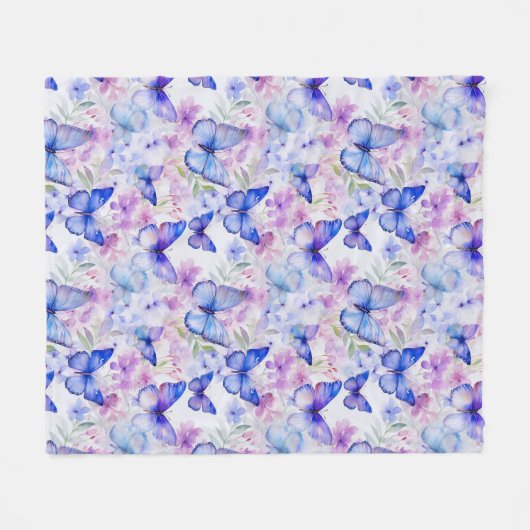 Vlinderpatroon Fleece Deken (Voorkant (Horizontaal))