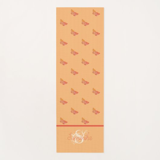Vlinderpatroon Girly Elegant Modern Monogram Yogamat (Voorkant)