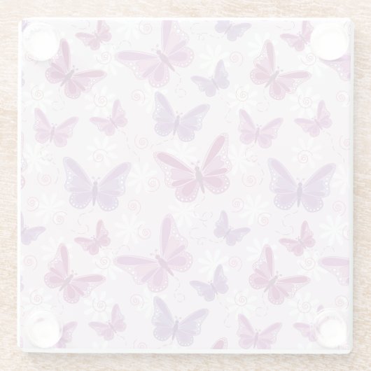 vlinderpatroon glazen onderzetter (Achterkant)