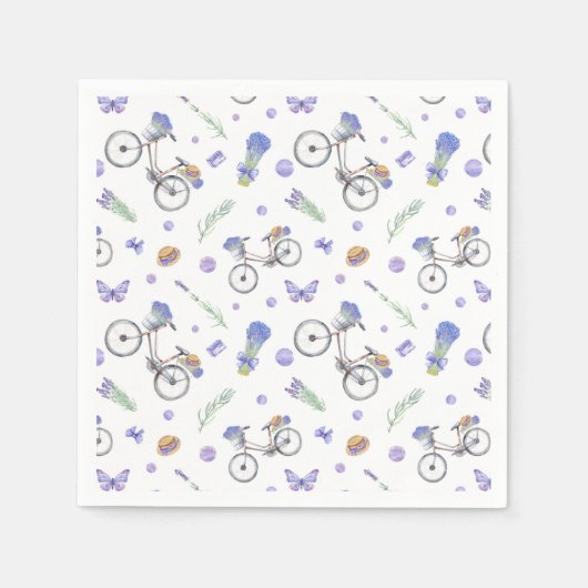 Vlinderpatroon in Franse lavendel Servet (Voorkant)