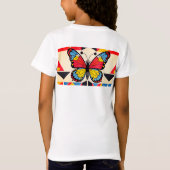 Vlinderpatroon Meisjes T-shirt (Achterkant)