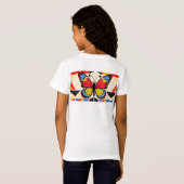 Vlinderpatroon Meisjes T-shirt (Achterkant volledig)