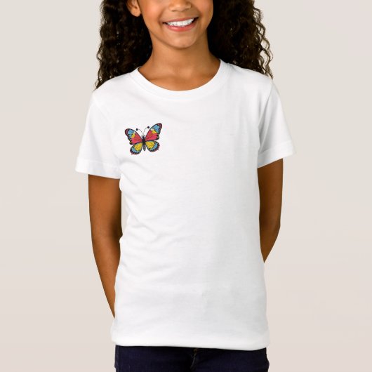Vlinderpatroon Meisjes T-shirt (Voorkant)