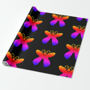 Vlinderpatroon met meerdere kleuren cadeaupapier