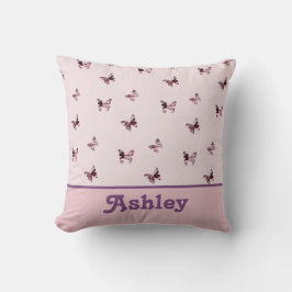 Vlinderpatroon Mooie Roze Satijnen Meisjes Babykam Kussen