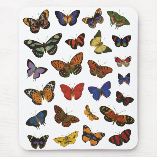 Vlinderpatroon – Natuur geïnspireerde botanische a Muismat (Voorkant)