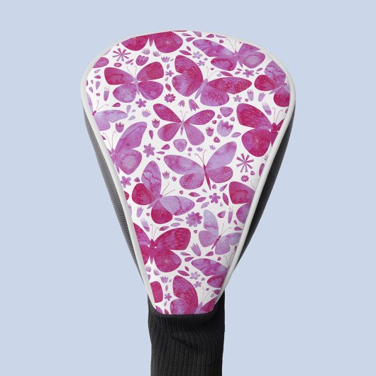 Vlinderpatroon roze Waterverf Golfheadcover