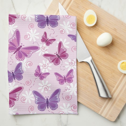 vlinderpatroon theedoek (Quarter Fold)