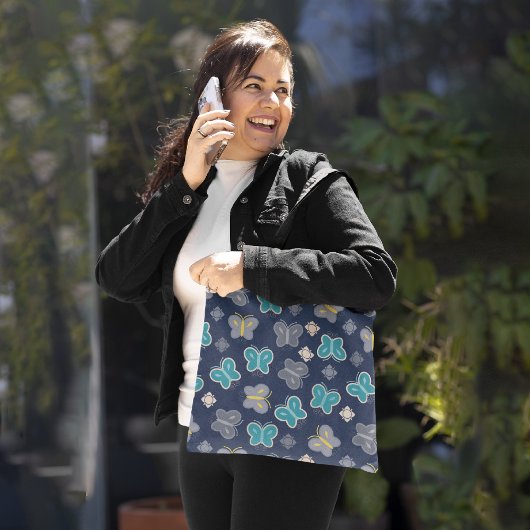 vlinderpatroon tote bag