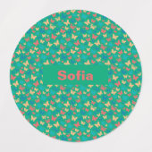 Vlinderpatroon turquoise paarse groen labels (Design 2)