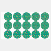 Vlinderpatroon turquoise paarse groen labels (Vel)