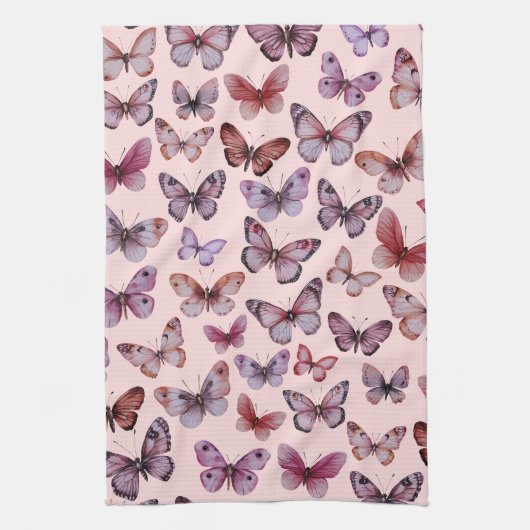 Vlinderpatroon Waterverf Elegant cadeau Theedoek (Verticaal)