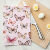 Vlinderpatroon Waterverf Elegant  cadeau Theedoek (Quarter Fold)