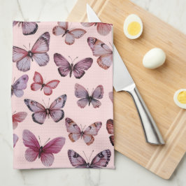 Vlinderpatroon Waterverf Elegant Mooi Cadeau Theedoek
