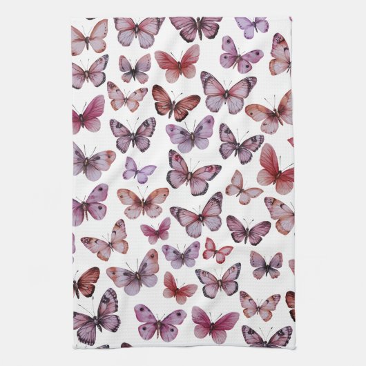 Vlinderpatroon Waterverf Elegant Mooi Cadeau Theedoek (Verticaal)