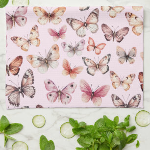 Vlinderpatroon Waterverf Elegant Mooi Cadeau Theedoek