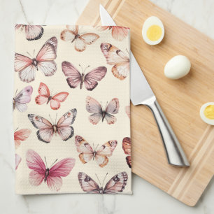 Vlinderpatroon Waterverf Elegant Mooi Cadeau Theedoek