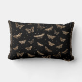 Vlinderpatroon zwart en goud kussen (Achterkant)