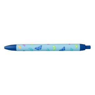 Vlinderpen met patroon van vlinders zwarte inkt pen