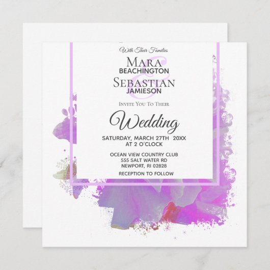 *~* Vlinderpioen schilderij Floral AR3 bruiloft Kaart (Voorkant / Achterkant)