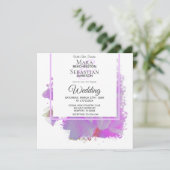 *~* Vlinderpioen schilderij Floral AR3 bruiloft Kaart (Staand voorkant)