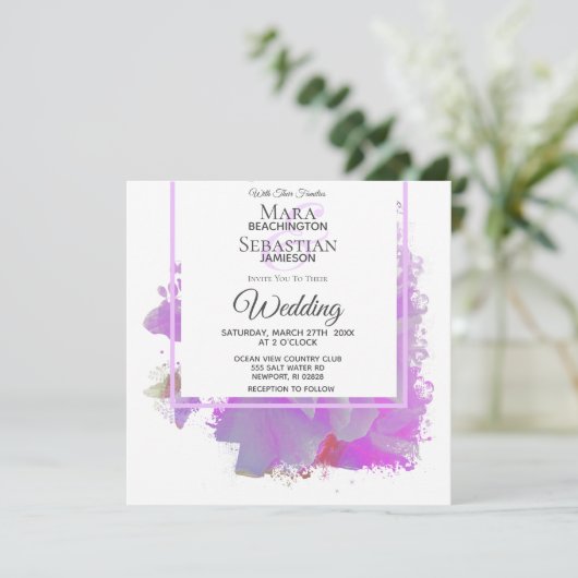 *~* Vlinderpioen schilderij Floral AR3 bruiloft Kaart (Staand voorkant)