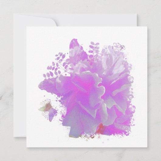 *~* Vlinderpioen schilderij Floral AR3 bruiloft Kaart (Achterkant)