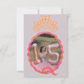 Vlinderprinses Tiara Kroon Kronkel Uitnodiging (Achterkant)