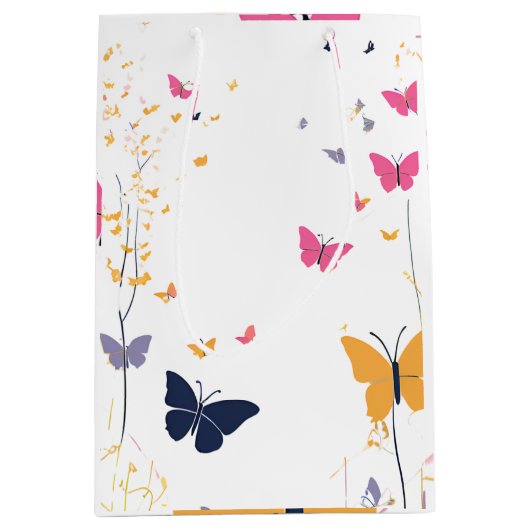  vlinderprint geschenktas medium cadeauzakje (Voorkant)