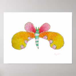 Vlinderprint met boterbloem poster