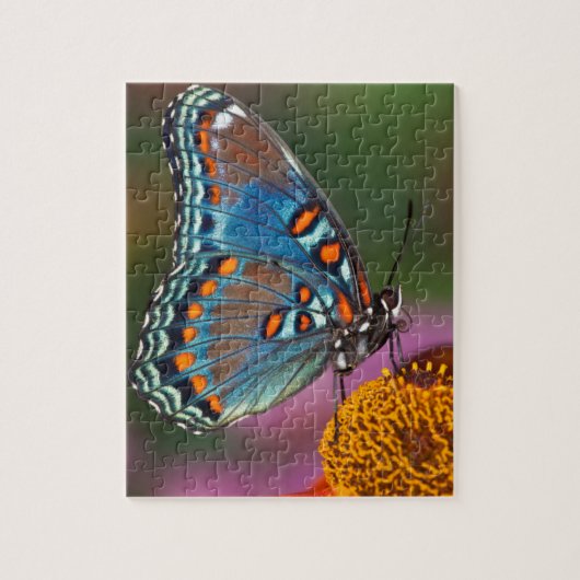 Vlinderprofiel op een bloem legpuzzel (Verticaal)