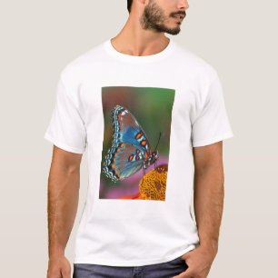 Vlinderprofiel op een bloem t-shirt