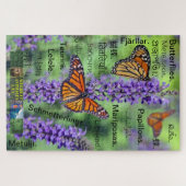 Vlinderpuzzel vertaald in 20 talen. legpuzzel (Horizontaal)