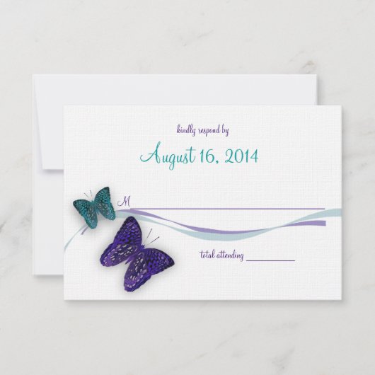 vlinderrespons RSVP kaartje (Voorkant)