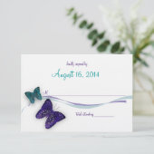 vlinderrespons RSVP kaartje (Staand voorkant)