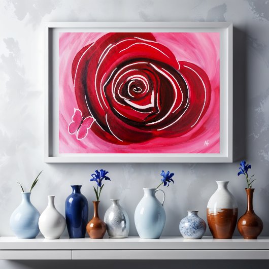 Vlinderroos Schilderij van Alfred Fox Canvas Afdruk