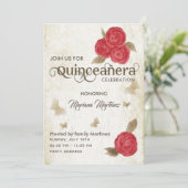 vlinderroos waterverf Quince Kaart (Staand voorkant)