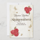 vlinderroos waterverf Quince Kaart (Achterkant)