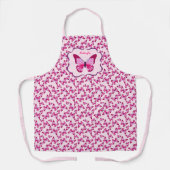 vlinderroze en Paars met patroonpatroon Schort (Voorkant)